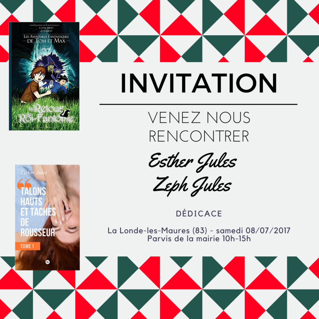 Invitation dédicace Zeph Jules et Esther Jules à La Londe les Maure 2017